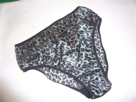 gray leopard shiny satin panties vintage school girl style high waist madefrance ebay