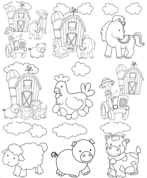 Farm Animal Printable Colouring Pages