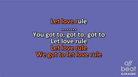 Lenny Kravitz Let Love Rule Karaoke Version Youtube