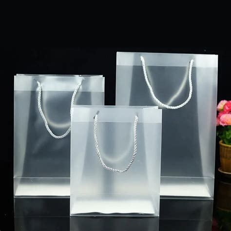 300pcs 27197cm Frosted Pp Plastic T Packaging Bags With Handle