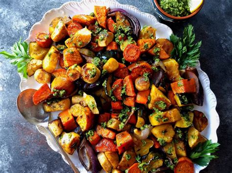 Root vegetables may not have the leafy green feel of vegetables, but they make up for that in color. Balsamic Roasted Root Vegetables - Give it Some Thyme
