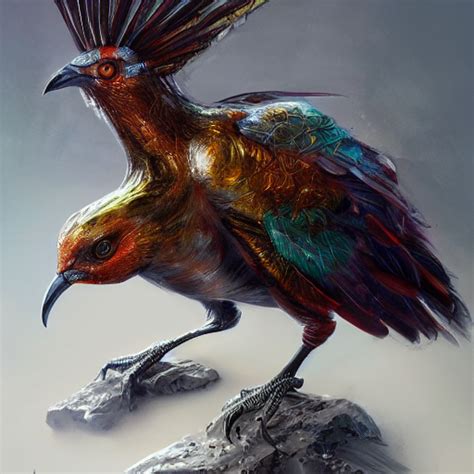 Krea A Ginat Metallic Bird Of Doom By Marek Okon God Rays Fantasy