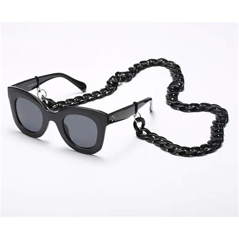 retro 68 74cm glasses chain fashion black white silver lanyards super light eyewear accessories