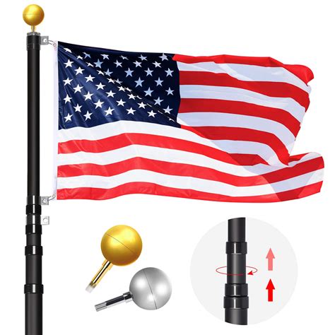 Buy Telescoping Outdoor Flag Pole Kit 20ft To 8ft Thick Heavy Duty