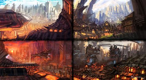 4-Piece Environment Concepts by whatzitoya on DeviantArt | Environment concept, Concept, Environment
