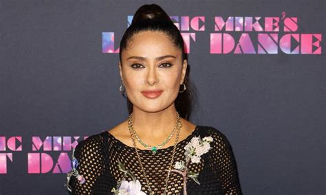 Salma Hayek Shows Off Her Toned Body In Netted Bikini Gown During Magic
