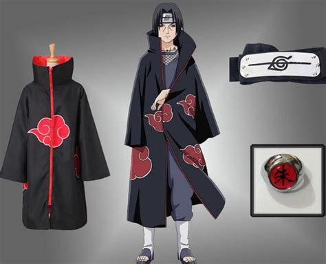 buy halloween anime naruto uchiha itachi cosplay costume akatsuki ninja wind coat cloak cape