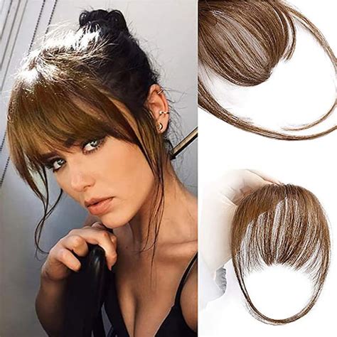 Clip In Bangs Real Human Hair Extensions Clip On Fringe Etsy