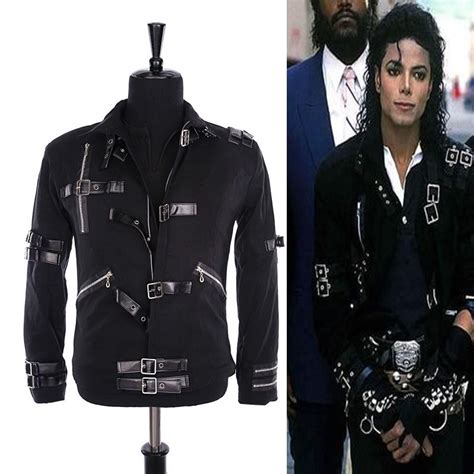 MJ Michael Jackson BAD Punk Jacket Black Stretch Cotton Outwear Costume