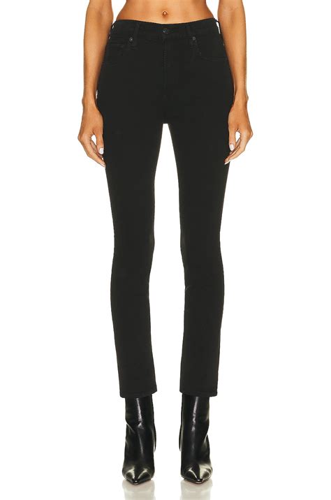 Citizens Of Humanity Olivia High Rise Slim In Plush Black FWRD