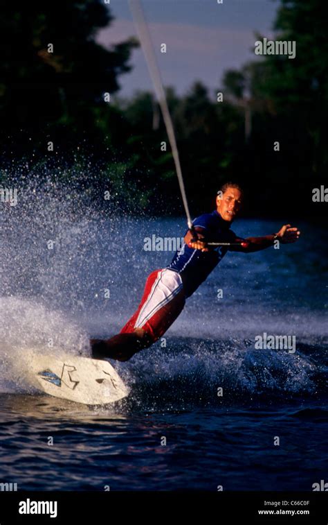 Water Skier In Action Stock Photo Alamy