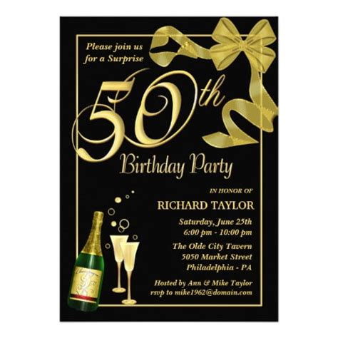 Blank 50th Birthday Party Invitations Templates Download Hundreds
