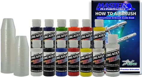 12 Createx Colors Airbrush Paint Set Basic Starter Kit Now Includes