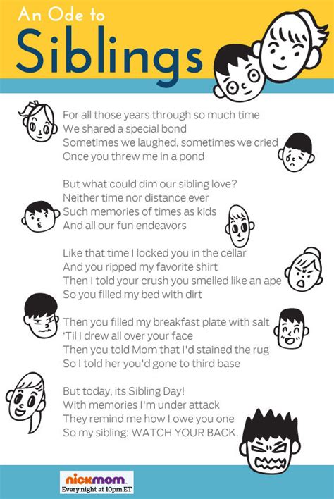 Short funny quotes about siblings. Funny National Sibling Day Quotes. QuotesGram