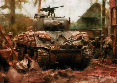 M4 Sherman Tank 03 Painting By Am Fineartprints