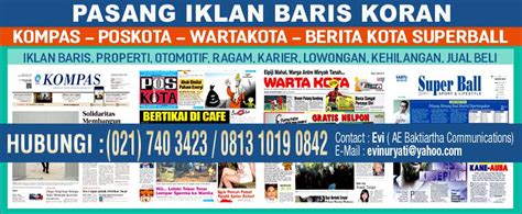 Pasang Iklan Koran Kompas Poskota Wartakota Koran Seluruh Indonesia