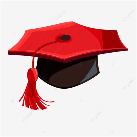 Red Graduation Cap Vector Sticker Clipart Red Graduation Cap With A