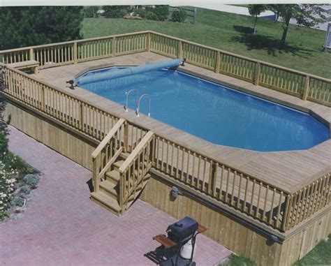 For above ground pools with decks, the above procedure is repeated for the next pairs of piers and posts. Great swimming pool designs | Backyard pool, Best above ...