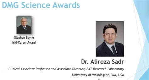 Dr Alireza Sadr Receives Major International Research Honor B4t