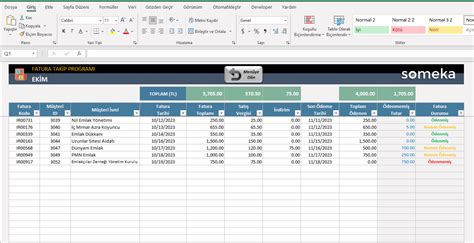 Fatura Takip Excel Şablonu Fatura Takip Programı