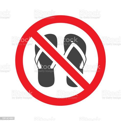 No Sandals Sign Vector Isolated Stock Illustration Download Image Now