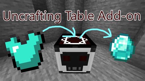 The smithing table is a helpful crafting station you can create in minecraft following the netherupdate if you want to turn your diamond gear into netherite gear, you will need this. Uncrafting Table Add-on minecraft bedrock edition - YouTube