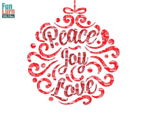 Peace Joy Love Svg Ornamnent Christmas Svg Leaf Swirl Etsy