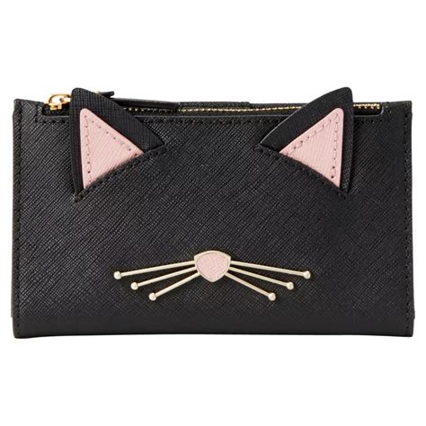 Kate Spade New York Cats Meow Mikey Leather Purse Black