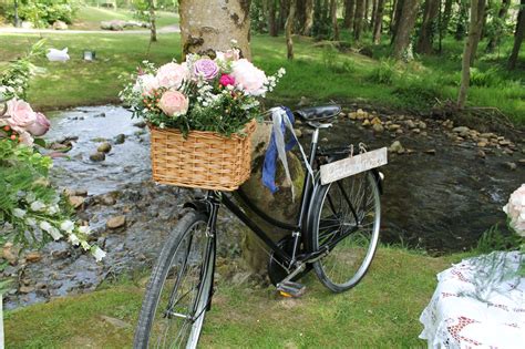 Vintage Bicycle With Flowers In The Basket Wicklow Vintage Bicycles