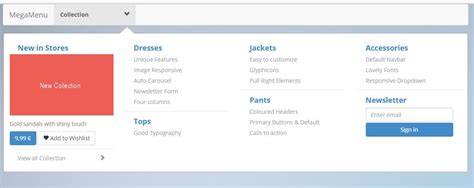 Bootstrap Mega Menu Web Development Design Mega Menu Menu Design