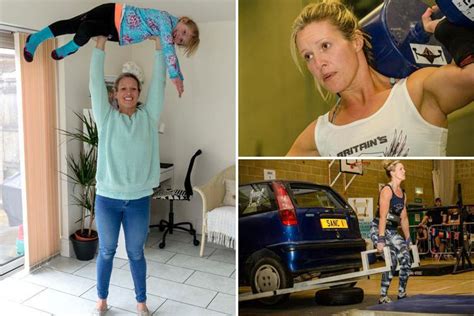 britain s strongest mum can lift triple her body weight and works out as she cooks the