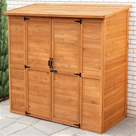 Leisure Season Wood Extra Large Storage Shed In Medium Brown