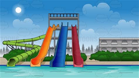 Cartoon Water Park Slide Clip Art Library
