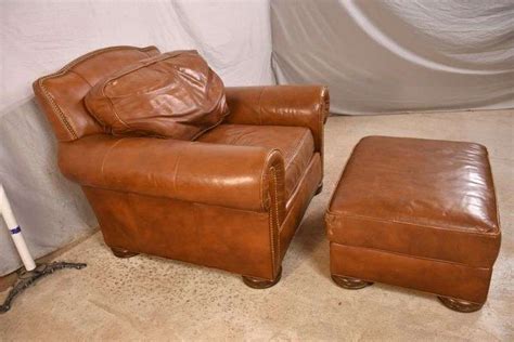 Clayton Marcus Large Leather Armchair With Ottoman 336 2657 Rh Lee