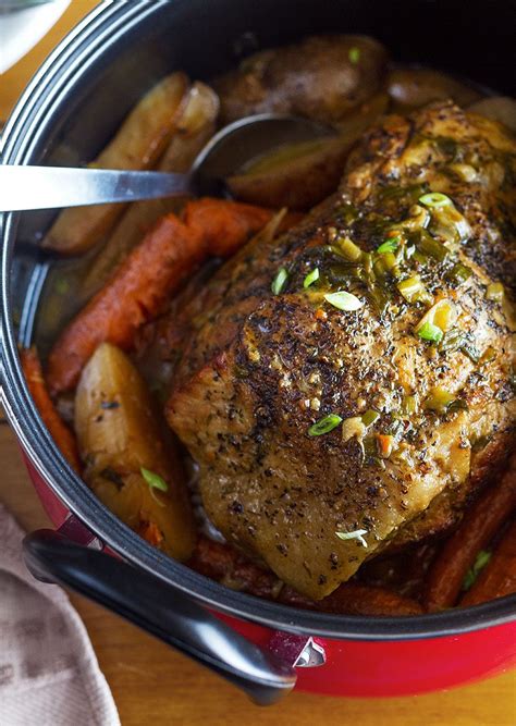 Melt the butter in a saucepan, stir in flour and whisk over low heat until golden. One-Pot Pork Roast Recipe with Garlic Carrot and Potatoes ...