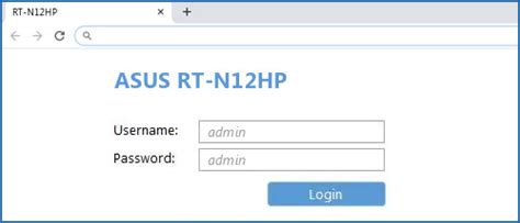ASUS RT-N12HP - Default login IP, default username & password