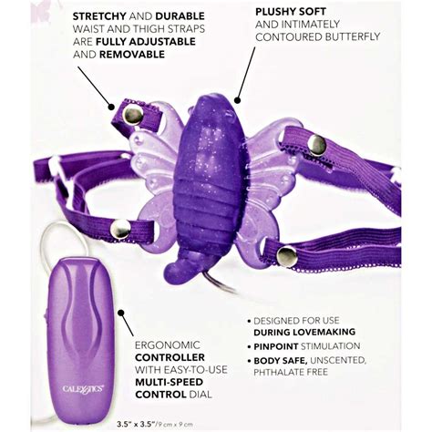 Calexotics Venus Butterfly Ii Strap On Jelly Vibrator Purple