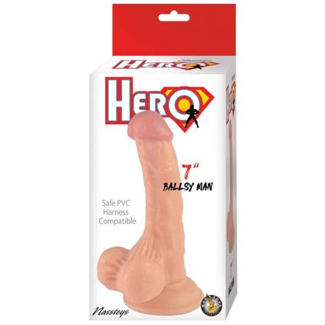 hero 7 ballsy man suction cup dildo vanilla sex toys at adult empire