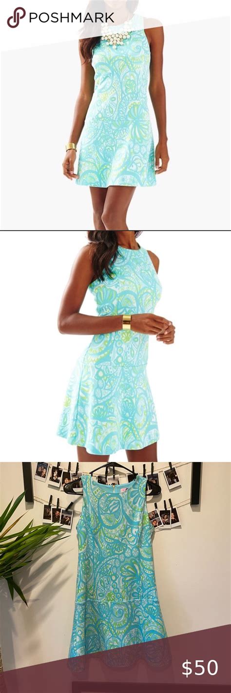 Drop Waist Teal And Green Lilly Pulitzer Dress Lilly Pulitzer Dress