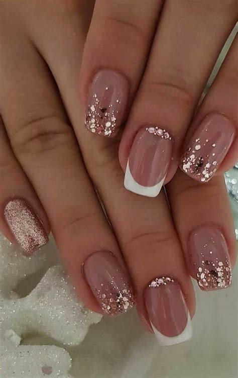Holly Nails Rose Gold Glitter French Nails