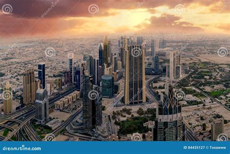 Dubai Early Morning Aerial Cityscape Editorial Photography Image Of