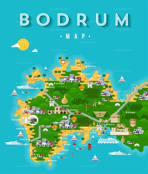 Mugla, turkey, asia geographical coordinates: Bodrum Map Illustration on Behance