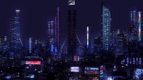 Anime Futuristic City Neon Wallpapers Wallpaper Cave