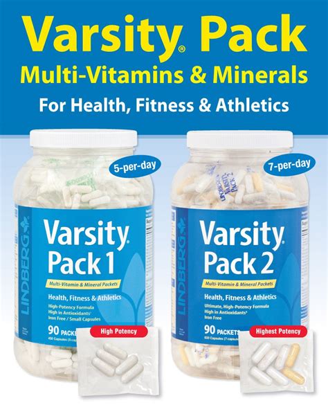 Lindberg Varsity Pack 2 90 Multi Vitamin And Mineral Packets With