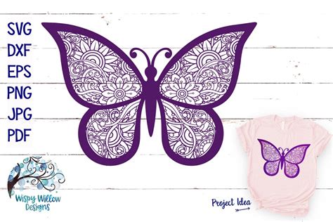 Butterfly Zentangle SVG | Animal Mandala SVG | Summer SVG (261694