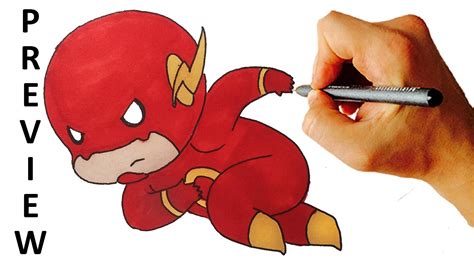 How To Draw Flash Chibi From Dc Comics Heroes Easy Step By