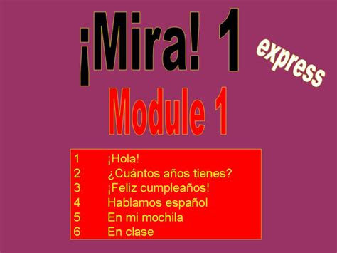 Mira Express 1 Module 1 Teaching Resources