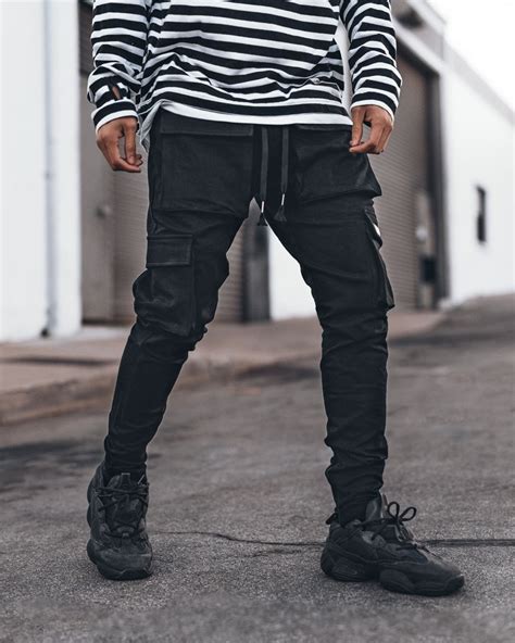 Outfit Featuring Our Very Limited All Black Utility Cargo Pants V1