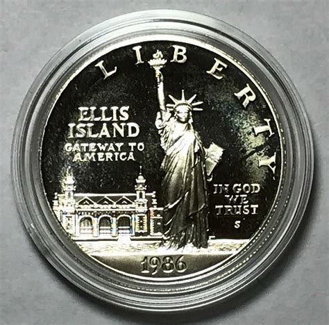 1986 S Statue Of Liberty Ellis Island Proof Silver Dollar Us Mint