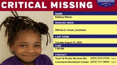 Missing 10 Year Old Girl Last Seen In Southeast Dc Has Been Found Police Say Wjla